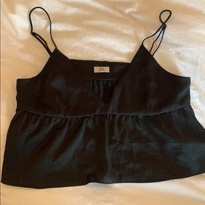 Aritzia Satin Cropped Babydoll Tank Top